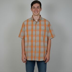 NWT Platini Cougar Boys Orange Short Sleeve Button Down Sizes 14/16 & 18